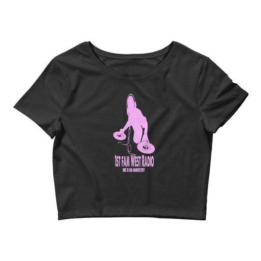 1ST FAM WEST RADIO  pink Women’s Crop Tee